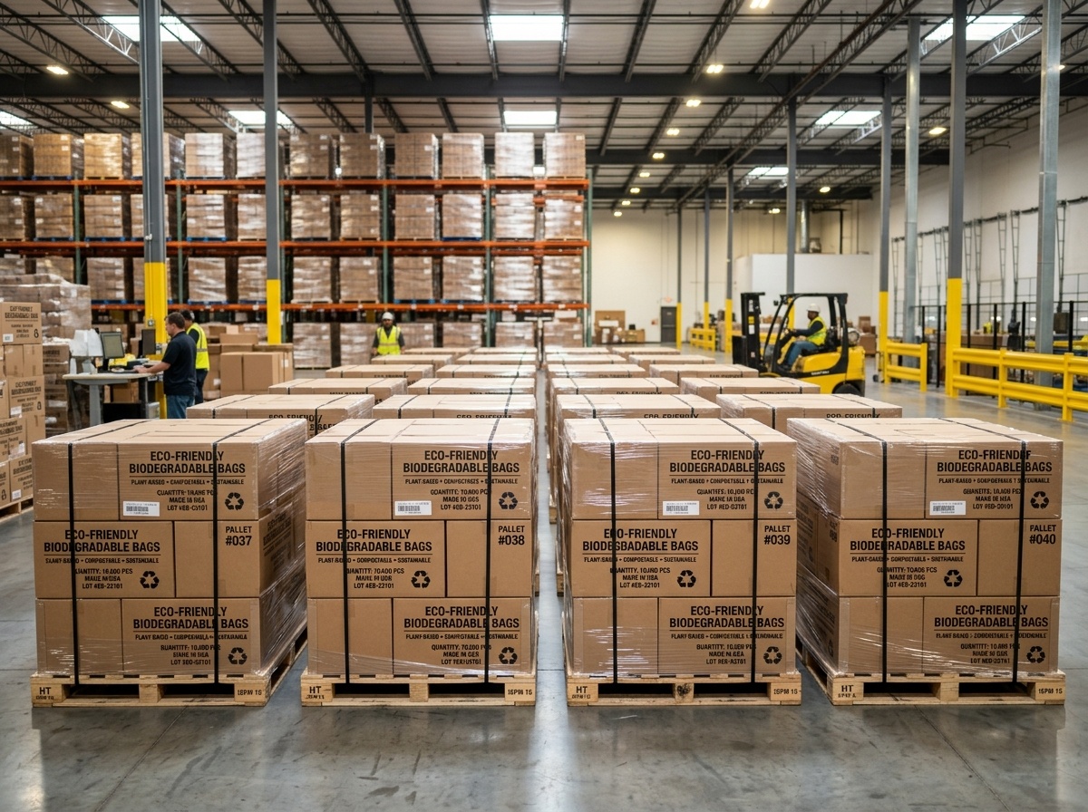 Finished Packaging: Palletized export cartons