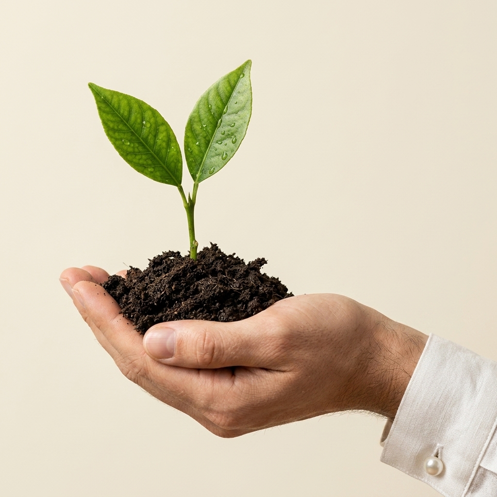 Seedling growing from soil