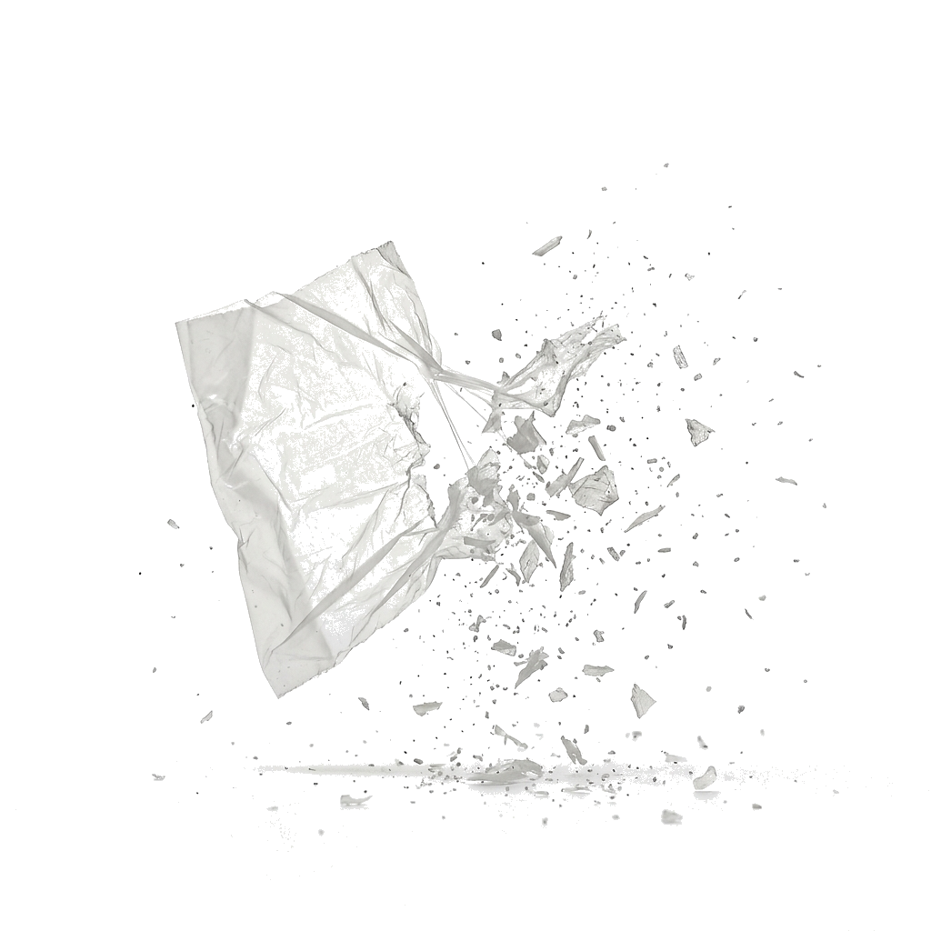Breaks into smaller fragments