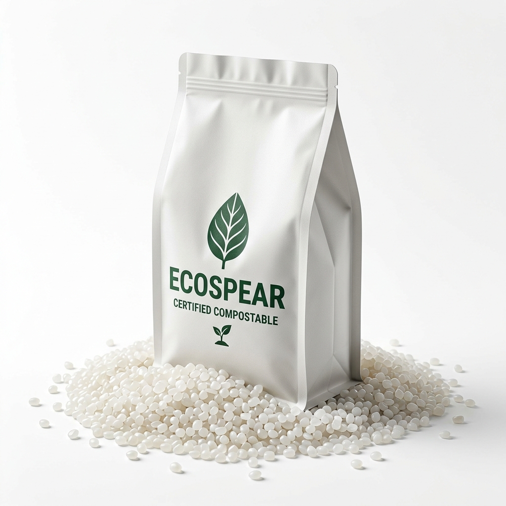 ECOSPEAR Certified Compostable Packaging Bag with Pellets