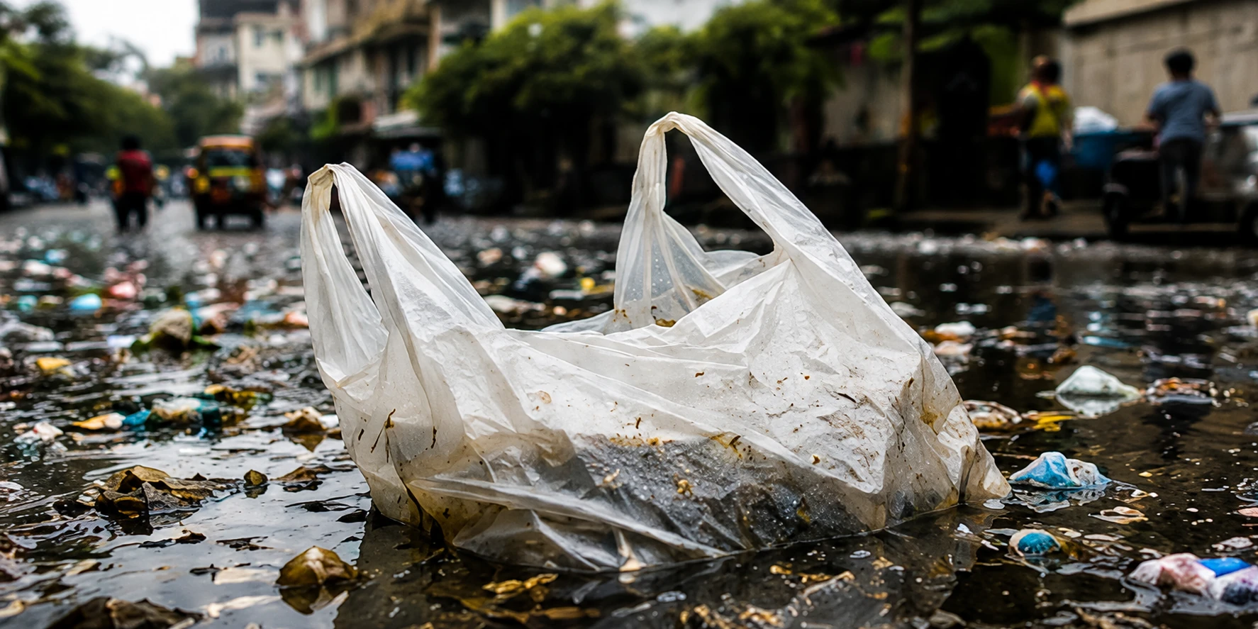 Plastic Bag in Flooded Streets